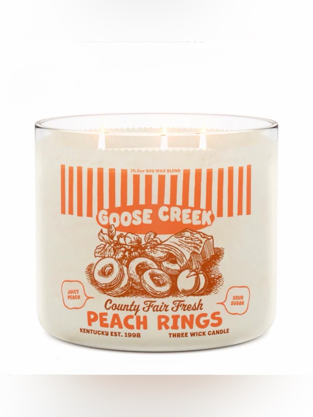 Goose Creek Peach Rings 3-Wick Candle - Picture 2 of 3
